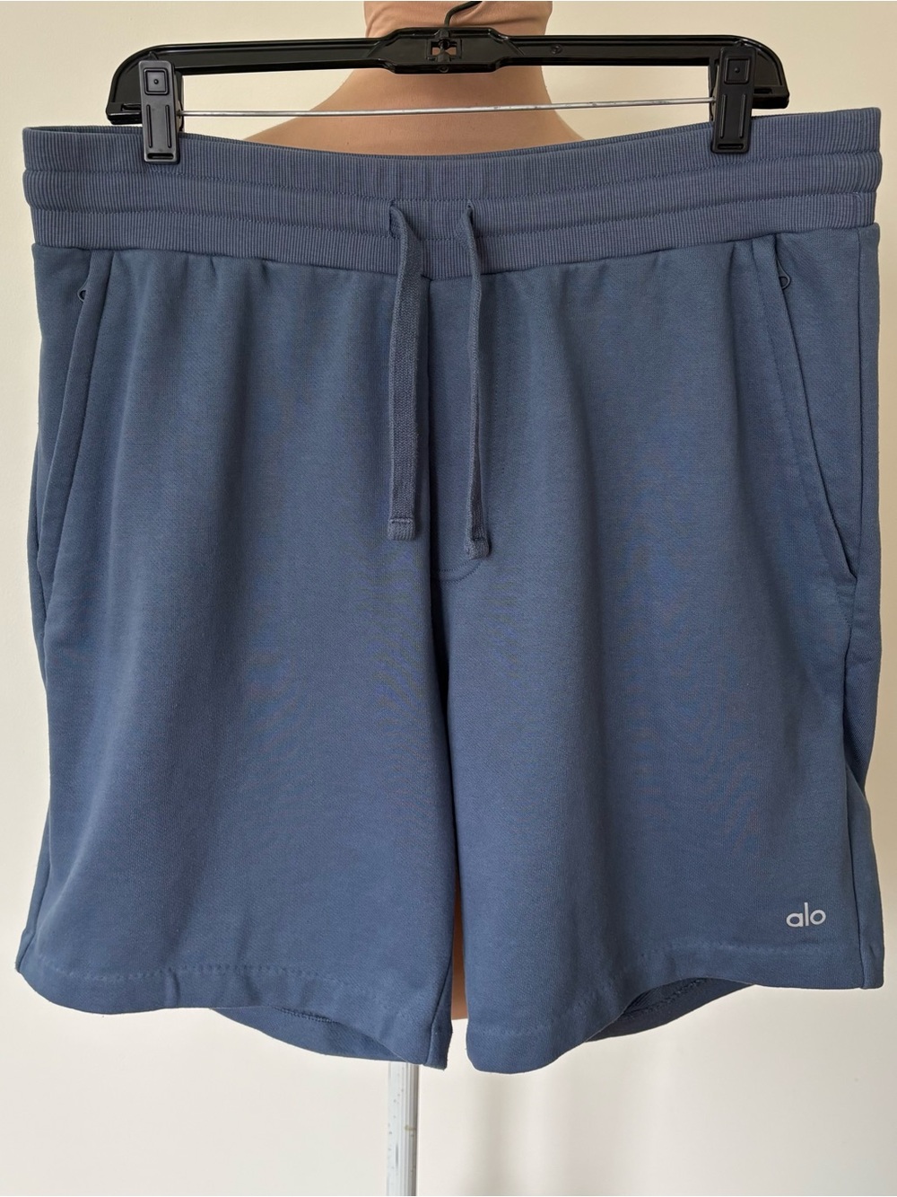 Alo Yoga French Terry Bluestone Blue Athletic Athleisure 8” Chill Shorts Size XL